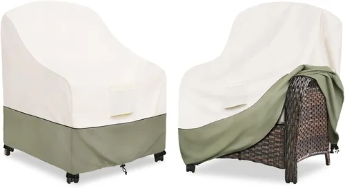 Miniatura 19 de Bitubi Funda otomana impermeable para patio, funda cuadrada resistente para muebles de mesa auxiliar para exteriores, tamaño 22 pulgadas de largo x