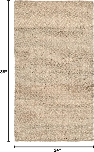 Miniatura 2 de SAFAVIEH Natural Fiber Collection - Alfombra decorativa de 2 x 3 pies, natural, hecho a mano, yute con flecos, ideal para zonas de alto tráfico