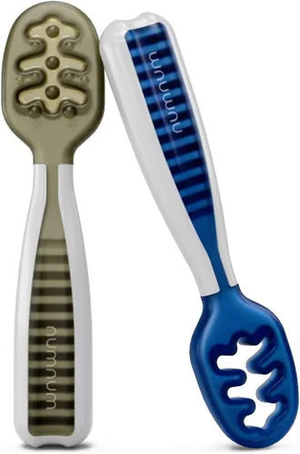 Miniatura 13 de NumNum Juego de Cucharas para Bebé, Baby Essentials Pre-Cuchara GOOtensils para 6+ Meses, Cucharas de Autoalimentación de Primera Etapa para Destete
