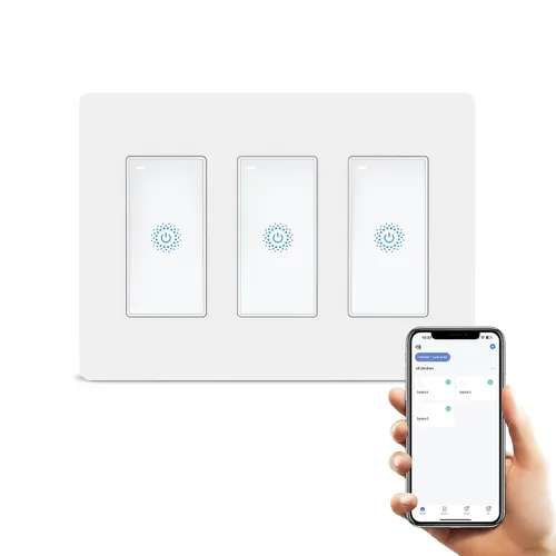 Miniatura 9 de Milfra Interruptor táctil inteligente de 2 vías, 2 posiciones, blanco, compatible con Alexa y Assistant, no requiere concentrador