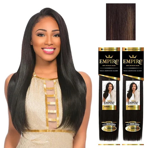 Miniatura 20 de Sensationnel Cabello humano Empire Yaki – Tejido sin enredos para un tejido rápido y coser en estilos para reflejos falsos y parte media falsa dejar