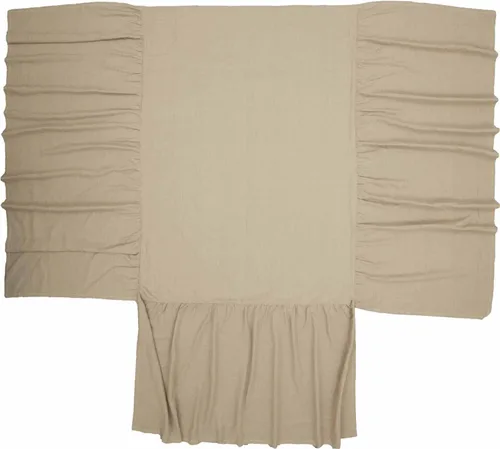 Miniatura 5 de Piper Classics Provincial Linen - Colcha con volantes beige natural, 56 pulgadas de ancho x 78 pulgadas de largo, falda con volantes en 3 lados
