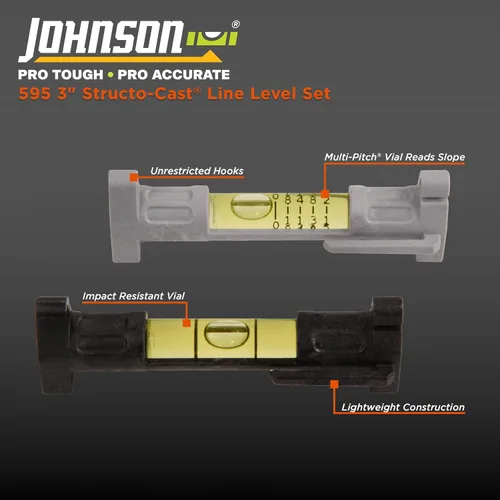 Miniatura 2 de Johnson Level & Tool 595 Línea Structo-Cast, 3", 2 Nivel