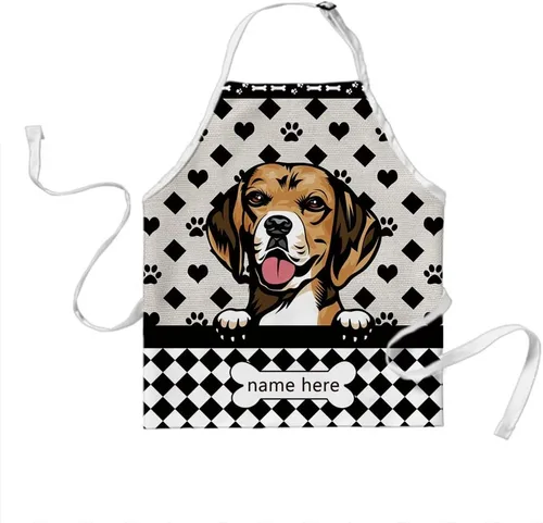 Miniatura 13 de Delantal de aseo de perros de lunares personalizado lindo perro Airedale, rojo (Airedale)