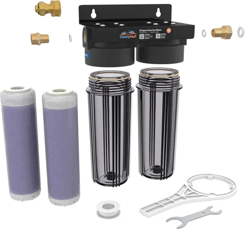 Miniatura 7 de DI - Enjuague de lavado de coche sin manchas, sistema desionizado para lavado impecable, filtros de resina duales, kit completo con manguera