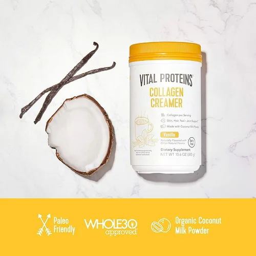 Miniatura 7 de Vital Proteins Polvo de péptidos de colágeno sin sabor 19.3 OZ Creamer Vanilla