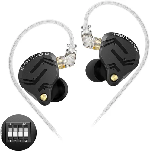 Miniatura 18 de KZ ZS12 PRO X - Audífonos intrauriculares IEM con micrófono, auriculares con cable para juegos 5BA 1DD híbridos, auriculares IEM con sonido estéreo