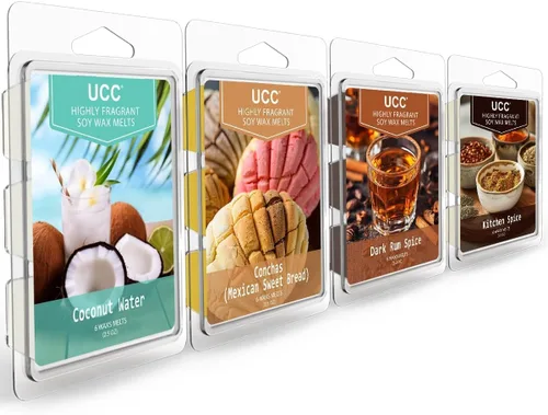 Miniatura 7 de UCC Cera derretida, cubos de cera de soja, aroma fuerte de larga duración, mezcla perfumada prémium para derretir tartas, romero menta, rosa