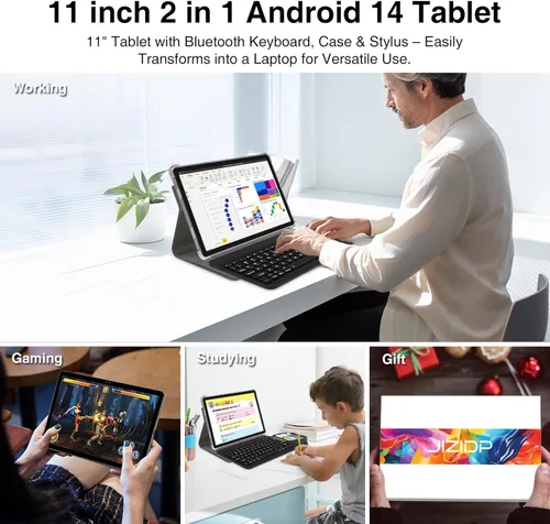 Miniatura 9 de 2026 La última tableta Android de 11 pulgadas con Gemini AI, tableta 2 en 1 con teclado y bolígrafo, 18 GB de RAM 128 GB ROM 1 TB expandir, pantalla
