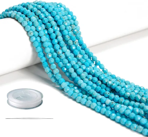 Miniatura 20 de AD Beads Cuentas naturales de piedras preciosas con corte de diamante micro facetado de 4 mm pequeñas y redondas para hacer collares y pulseras DIY