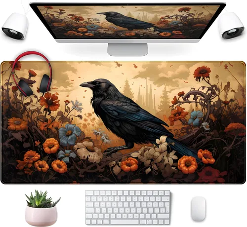Miniatura 7 de Tapete para teclado bohemio con pintura pastel, tapete para mouse con plantas verdes matcha, accesorios abstractos, tapete de escritorio