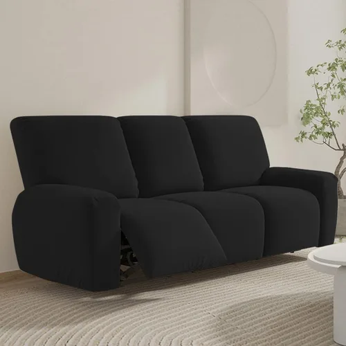 Miniatura 11 de vctops Fundas para sofá reclinable de 3 cuerpos, de punto, elásticas, suaves, lisas, antideslizantes, para sofá, protector de muebles con parte
