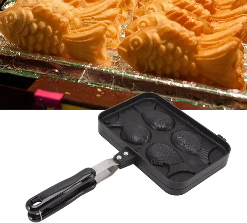 Miniatura 2 de Taiyaki Fish Shape Cake Maker antiadherente Taiyaki Doble Hornear Pan Waffle Hornear