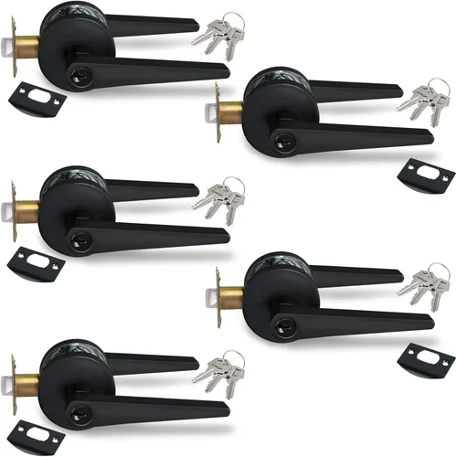 Miniatura 39 de MD8820-DB-BK-1P - Manija de puerta de privacidad sólida para dormitorio y baño, acabado negro mate