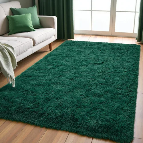 Miniatura 12 de Zentavio Alfombras de área para sala de estar, alfombras grises para dormitorio, alfombra de 4 x 6, alfombra mullida, peluda y suave, shag estética