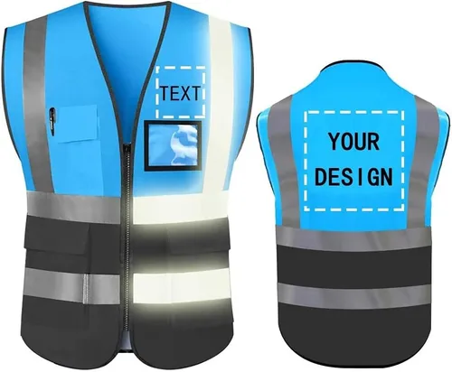 Miniatura 27 de Chaleco de Seguridad de Alta Visibilidad con Alta Reflectividad, Ropa de Trabajo de Seguridad Personalizada con Logotipo, Tiras Reflectantes