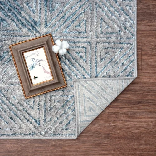 Miniatura 8 de LUXE WEAVERS Florance Collection 86328 - Alfombra geométrica moderna de 9 x 12 pulgadas, color azul