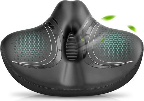 Miniatura 10 de BLUEWIND Nuevo asiento de bicicleta de gran tamaño sin nariz, asiento de bicicleta ancho, diseño de respaldo novedoso para bicicleta eléctrica