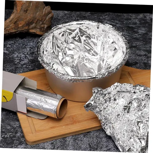 Miniatura 5 de KALLORY Horno para hornear hojas de papel de aluminio 4 rollos rollo de papel de estaño 11.8 in x 6.6 ft extra resistente suministro para el hogar