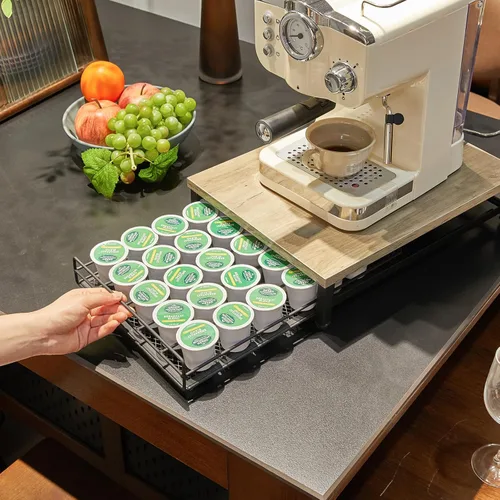Miniatura 5 de IBUYKE Soporte de Cajón para Cápsulas de Café para K Cup, Organizador de Almacenamiento de Cápsulas con Capacidad para 35, Cajón de Almacenamiento