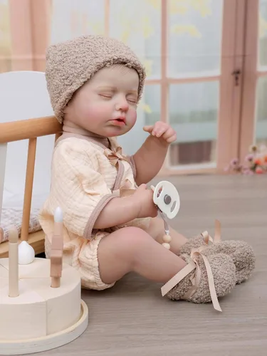 Muñecas Reborn Baby – Muñecas de bebé reales de 20 pulgadas que se ven reales, muñeca niña de vinilo de cuerpo completo en traje beige con