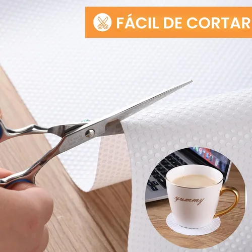 Miniatura 5 de FLPMIX Revestimiento de estantes blanco – Revestimientos impermeables para gabinetes de despensa – Papel lavable no adhesivo para cajones de cocinas