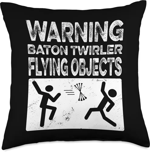Miniatura 4 de Warning baton twirler flying objects majorette practise Throw Pillow