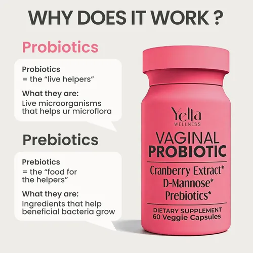 Miniatura 7 de Probióticos vaginales y prebióticos para mujeres con extracto de arándano Apoya el tracto urinario y el equilibrio del pH para mujeres