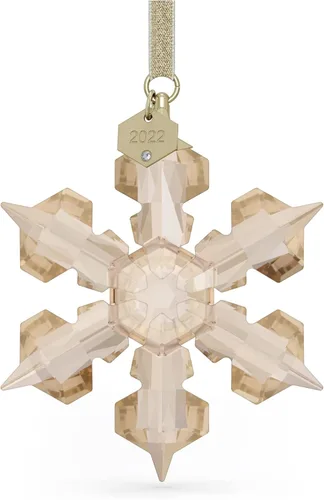 Miniatura 6 de Swarovski Ornamento de Edición Anual 2022, Cristales Blancos de Swarovski con Acabado de Metal Tono Dorado Champán, Parte de la Colección de Edición
