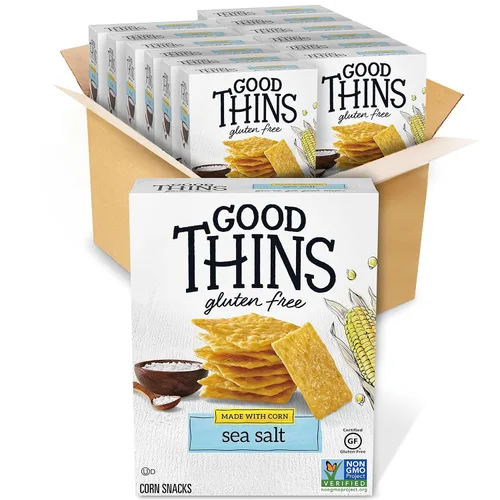 Miniatura 23 de GOOD THINS Snacks de arroz y queso con parmesano y ajo, galletas sin gluten, galletas a granel, 6 cajas de 3.5 onzas