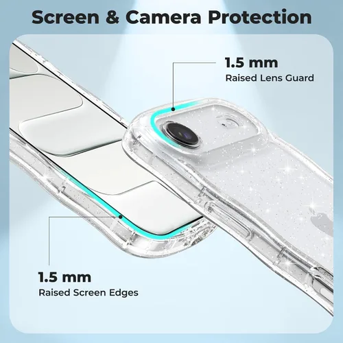 Miniatura 54 de FABSPARK Funda para iPhone 14 Pro Max, bonita funda colorida con láser, retro, exquisita, rizada, borde ondulado, protector estético de TPU suave