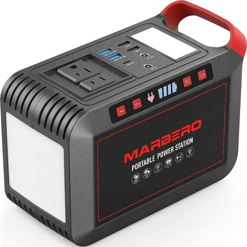 Miniatura 11 de MARBERO Generador solar de 88.8 Wh con panel solar de 21 W incluido estación de energía portátil 80 W 110 V 120 W máximo para acampar al aire libre