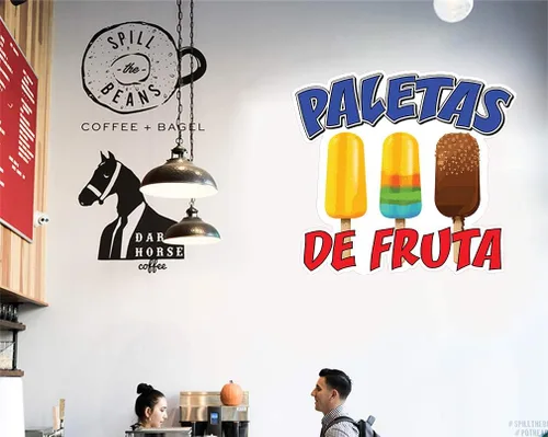 Miniatura 5 de Adhesivos para camiones de comida Paletas De Fruta Concession Restaurante Troquelado Vinilo Adhesivo M57 Retail Sign 18 in en el lado más largo