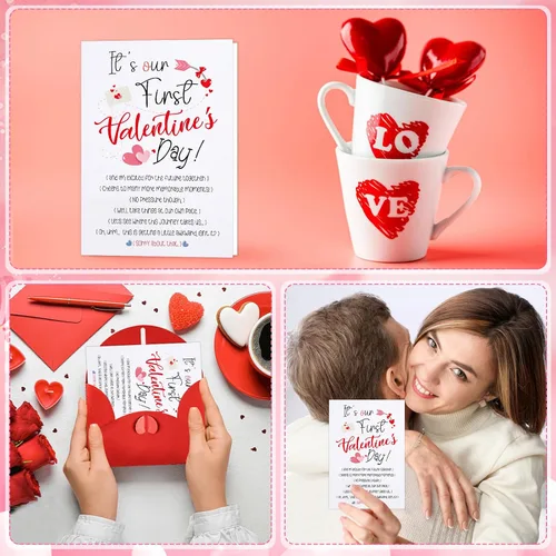 Miniatura 6 de D24TIME Divertida tarjeta de felicitación para el primer día de San Valentín para novio/novia, tarjeta de felicitación con sobre, romántica