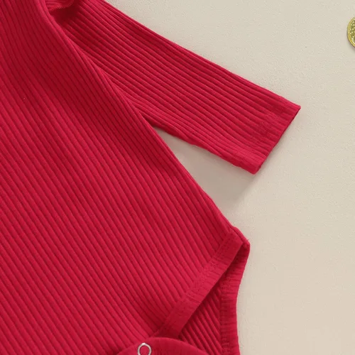 Miniatura 5 de Kuriozud Conjunto de mameluco con volantes para bebé recién nacida, con volantes, lindo conjunto de pantalones acampanados con diadema