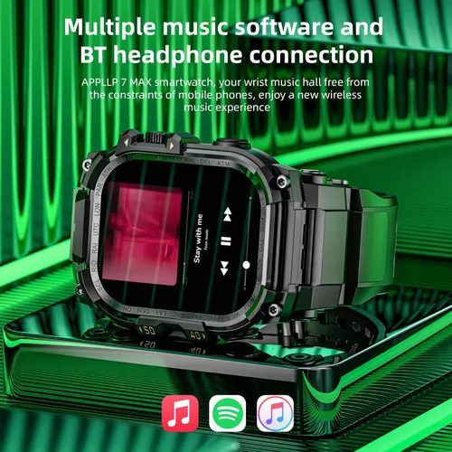 Miniatura 6 de LOKMAT Reloj inteligente 4G AMOLED de 2.06 pulgadas, 3GB+32GB para hombre, militar, resistente, deportivo, Android, con cámara giratoria, WiFi