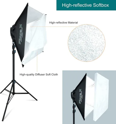 Miniatura 6 de LINCO Lincostore 9600 Lumens Studio Photography Kit de iluminación con caja de luz automática emergente AM247
