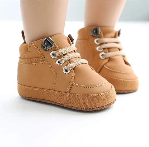 Miniatura 3 de Meckior Zapatos deportivos de tobillo para bebés y niñas pequeños, suela antideslizante suave, piel sintética, mocasines para bebés recién nacidos