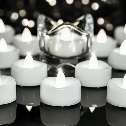 Miniatura 16 de merrynights - Velas LED sin llama, paquete de 12 velas pequeñas a pilas, velas para decoración de fiestas, hogar, bodas y otoño, 1.5 x 1.25 pulgadas