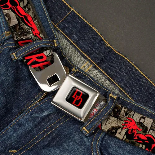 Miniatura 2 de Buckle-Down Seatbelt Belt - DAREDEVIL Action PosesComic Panels GraysRed - 1.0" Wide - 20-36 Inches in Length