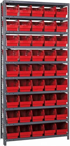 Miniatura 328 de Quantum QSBU-245BK Heavy Duty Shelving Unit with (7) Shelves and (24) QUS245 Black Bins for Garage Warehouse Storage Distribution 400 lb Load