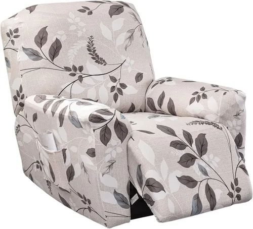 Miniatura 16 de KRFOONN Fundas elásticas para sillón reclinable con estampado, fundas para sillas reclinables de 4 piezas, fundas para sillón reclinable Lazy Boy