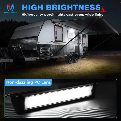 Miniatura 2 de MICTUNING Luz de Porche para RV, 13 Pulgadas 90W Luz LED Exterior Utilitario para Toldo 6000K, Carcasa de Aluminio IP67 Impermeable, Iluminación