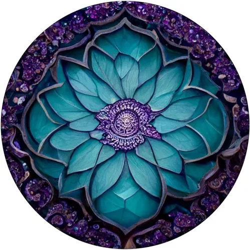 Miniatura 3 de PopSockets intercambiables con patrón de mandala morado verde azulado