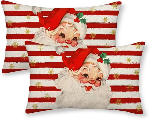 Miniatura 45 de AGAYNA Juego de 2 fundas de almohada decorativas con diseño de acuarela verde salvia para árbol de Navidad de 16 x 16 pulgadas, para sofá, invierno