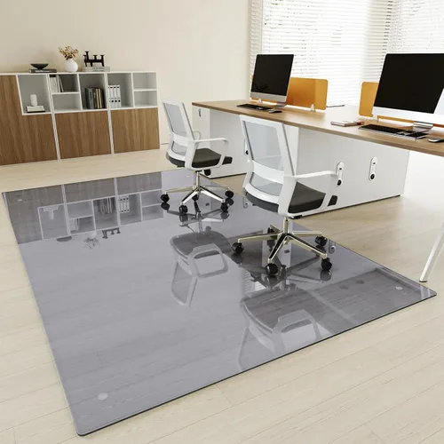 Miniatura 25 de [Vidrio templado] Tapete para silla de vidrio de 40 x 80 pulgadas, tapete para silla de oficina de 1/5 pulgadas de grosor para alfombra o suelo
