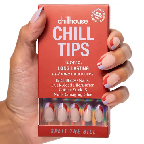 Miniatura 8 de Chillhouse - Kit de uñas a presión con punta francesa Chill Tips, Bougie Barre (almendra) - 30 formas y tamaños de uñas - 2 semanas de uso - Ajuste