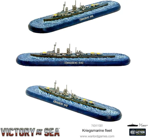 Miniatura 6 de Warlord Victory at Sea - Flota alemana Kriegsmarine para victoria en el mar, acorazado de mesa de la Segunda Guerra Mundial, kit de plástico