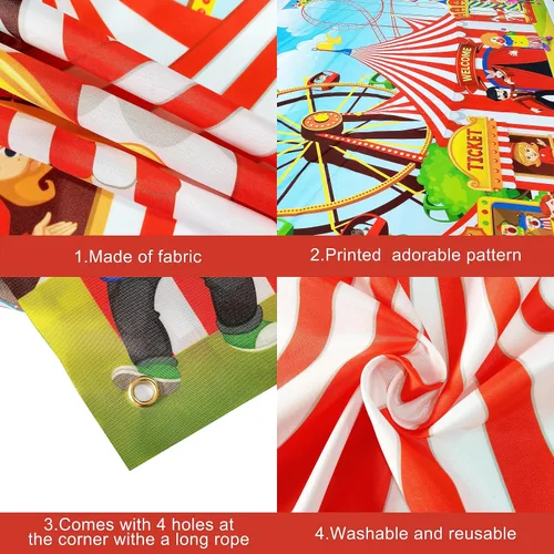 Miniatura 3 de KatchOn, Fondo de carnaval extragrande para juegos de carnaval - 72 x 44 pulgadas Decoraciones de fiesta temática de carnaval Decoraciones