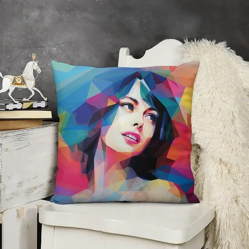 Miniatura 10 de Almohadas grandes para cama, fundas de almohada abstractas coloridas con patrón de rayas verticales, fundas de almohada cuadradas suaves, fundas